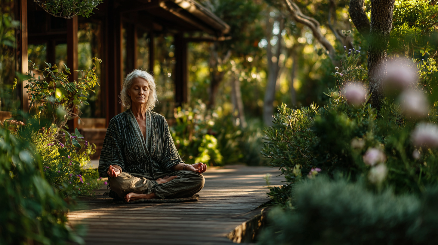 Familie practicând yoga împreună în cadru natural